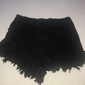 High waisted black short shorts
